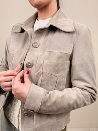 Giubbino in pelle tortora