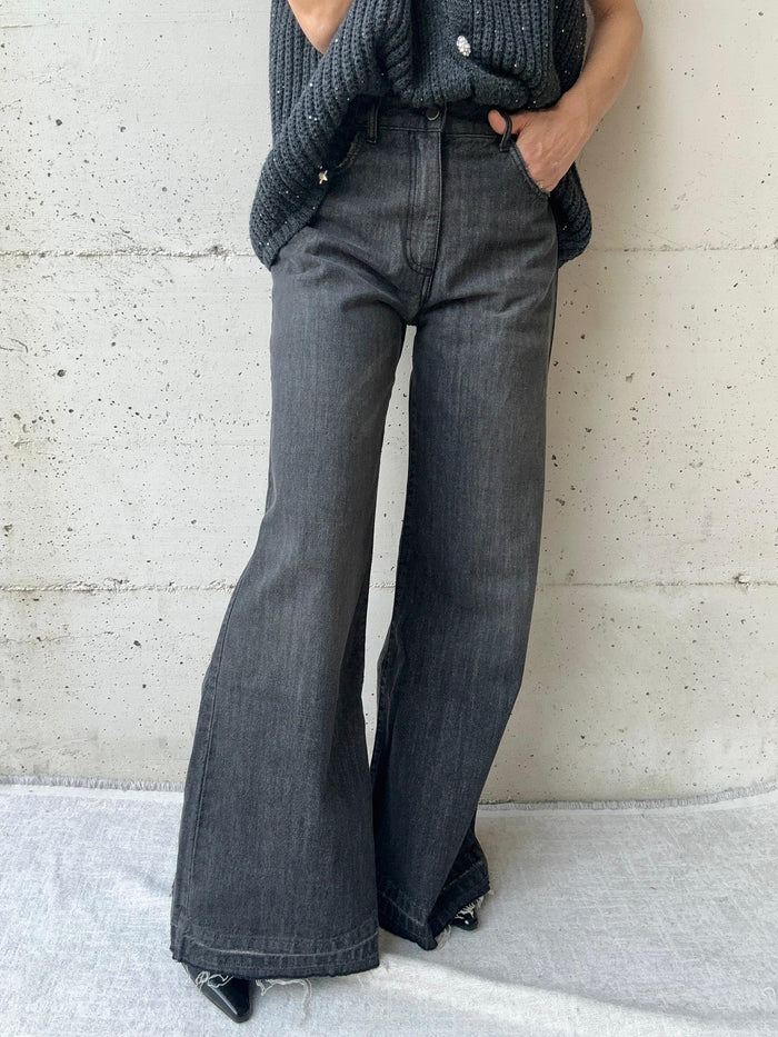 Jeans flare dark grey