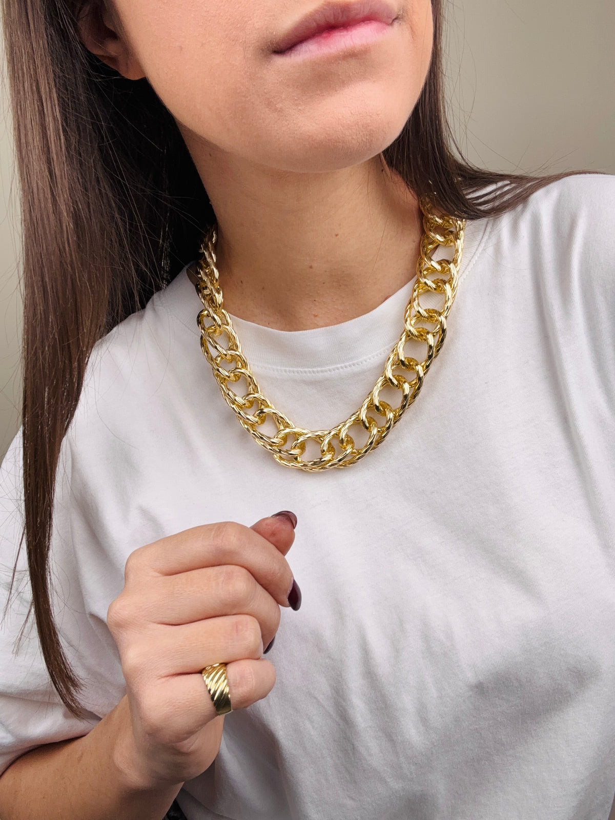 Collana catena lavorata (più colori)