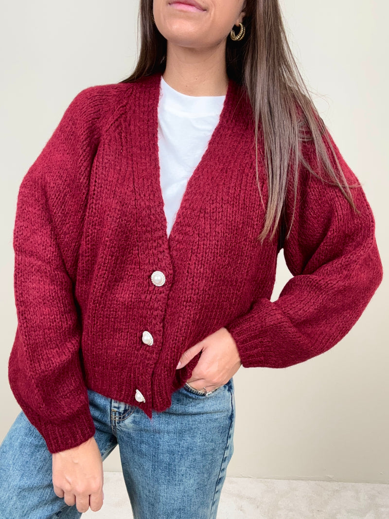 Cardigan bottoni gioiello (più colori)