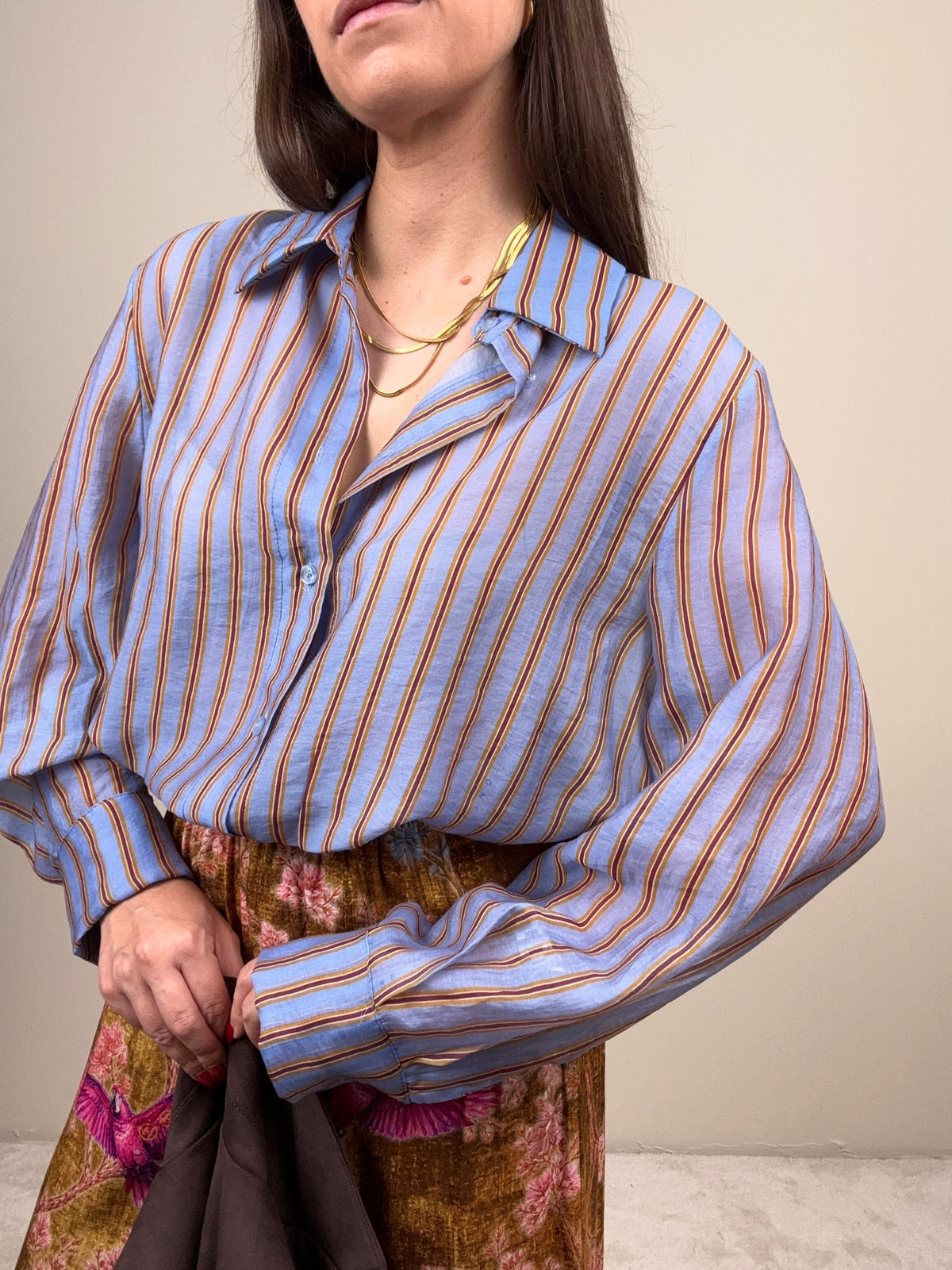 Camicia Nomad riga azzurra