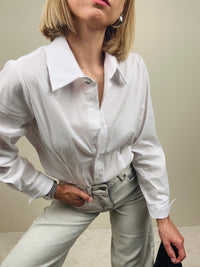 Camicia in cotone con bottone gioiello