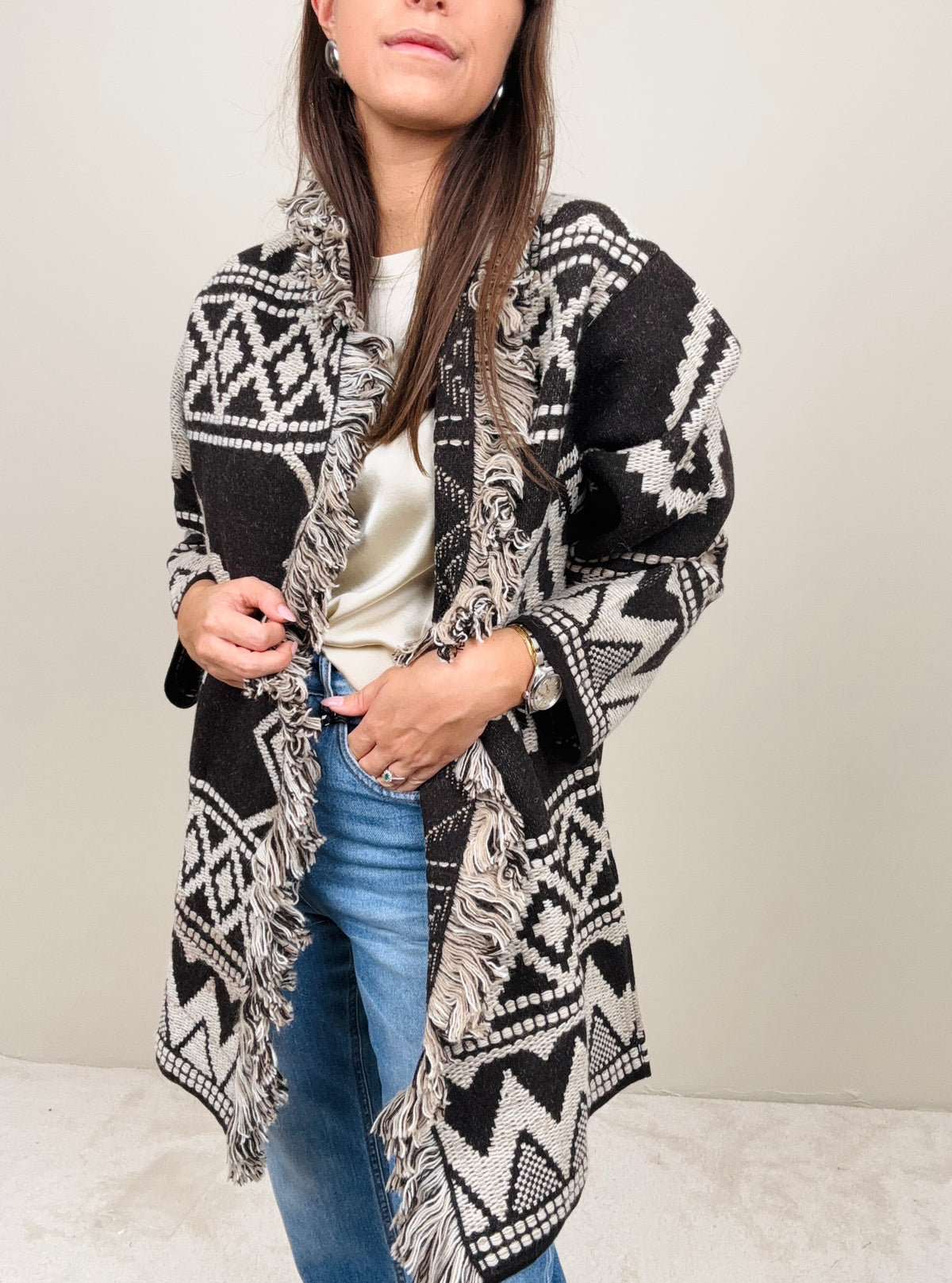 Cardigan etnico fondente