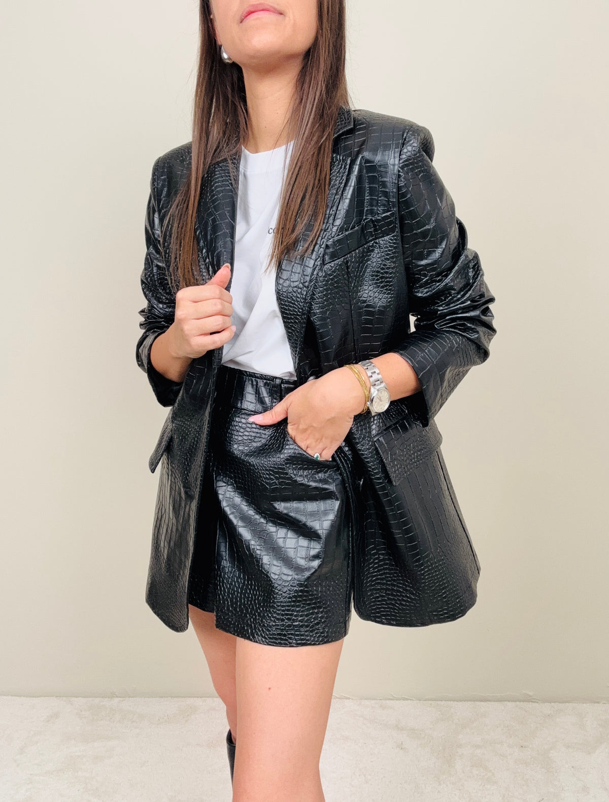 Short stampa cocco nero