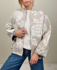 Cardigan fiori bianchi