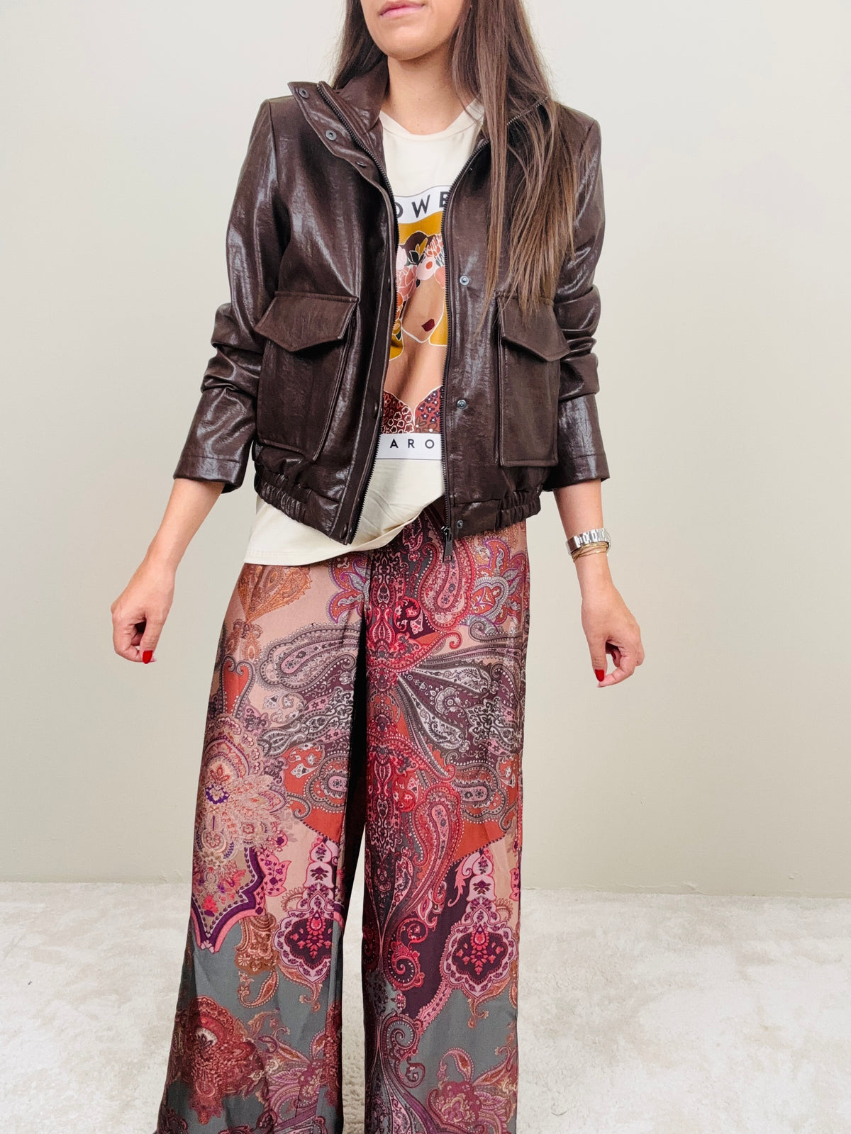Pantalone in fantasia rosa