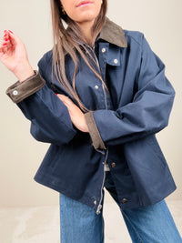 Giubbino blu stile Barbour