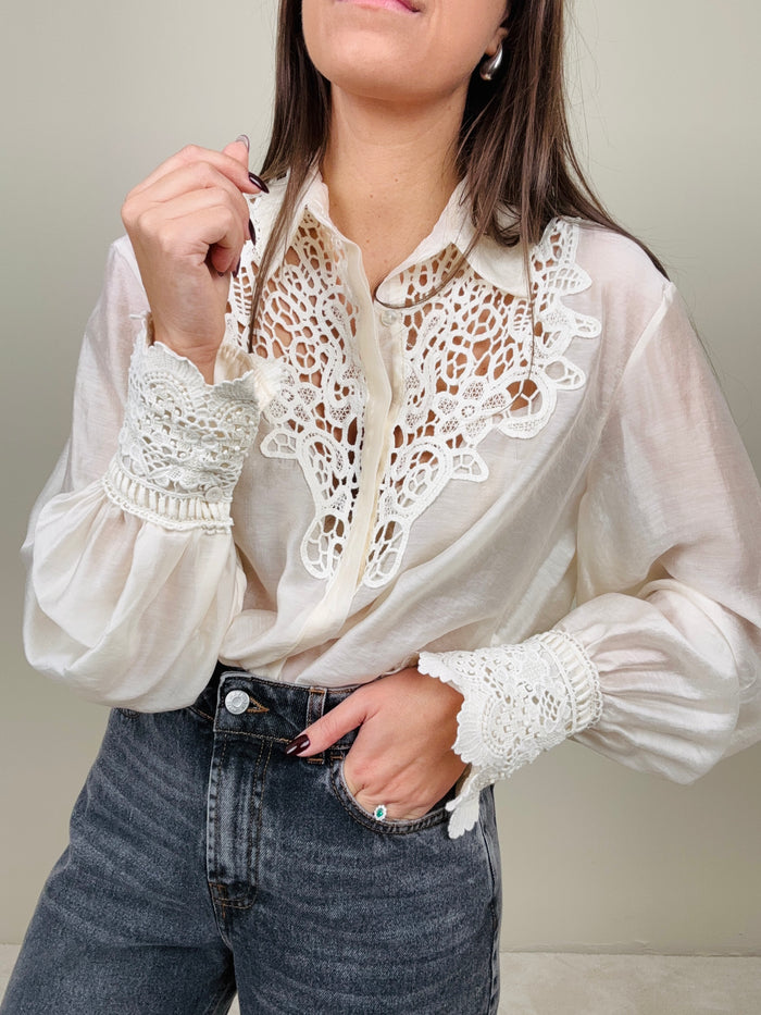 Camicia inserti pizzo