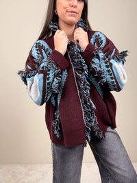 Cardigan rombi bordeaux
