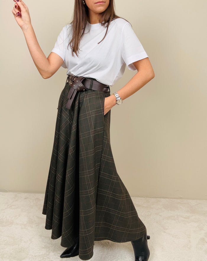 Gonna tartan verde
