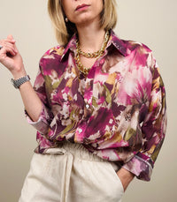 Camicia in fantasia ciclamino