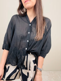 Camicia in mussola nera