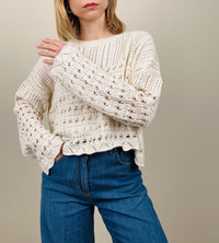 Maglia aperta dietro burro