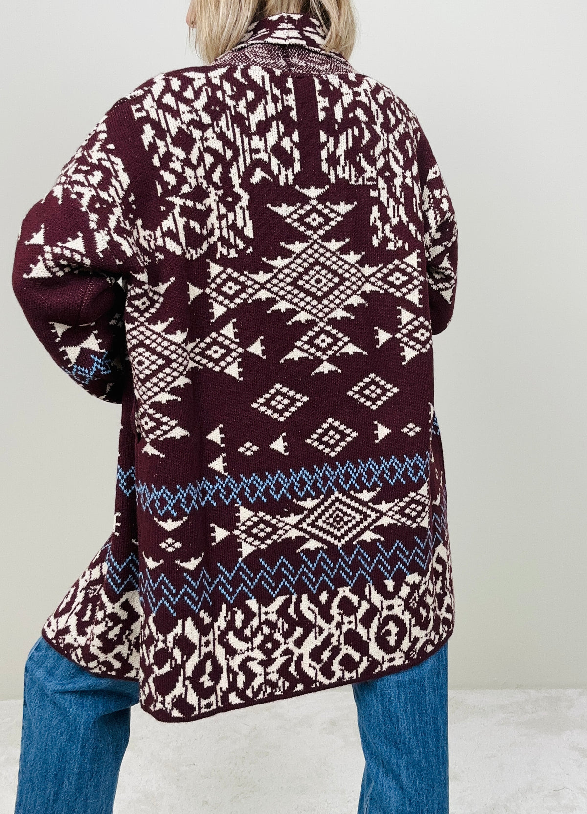 Cardigan fantasia bordeaux