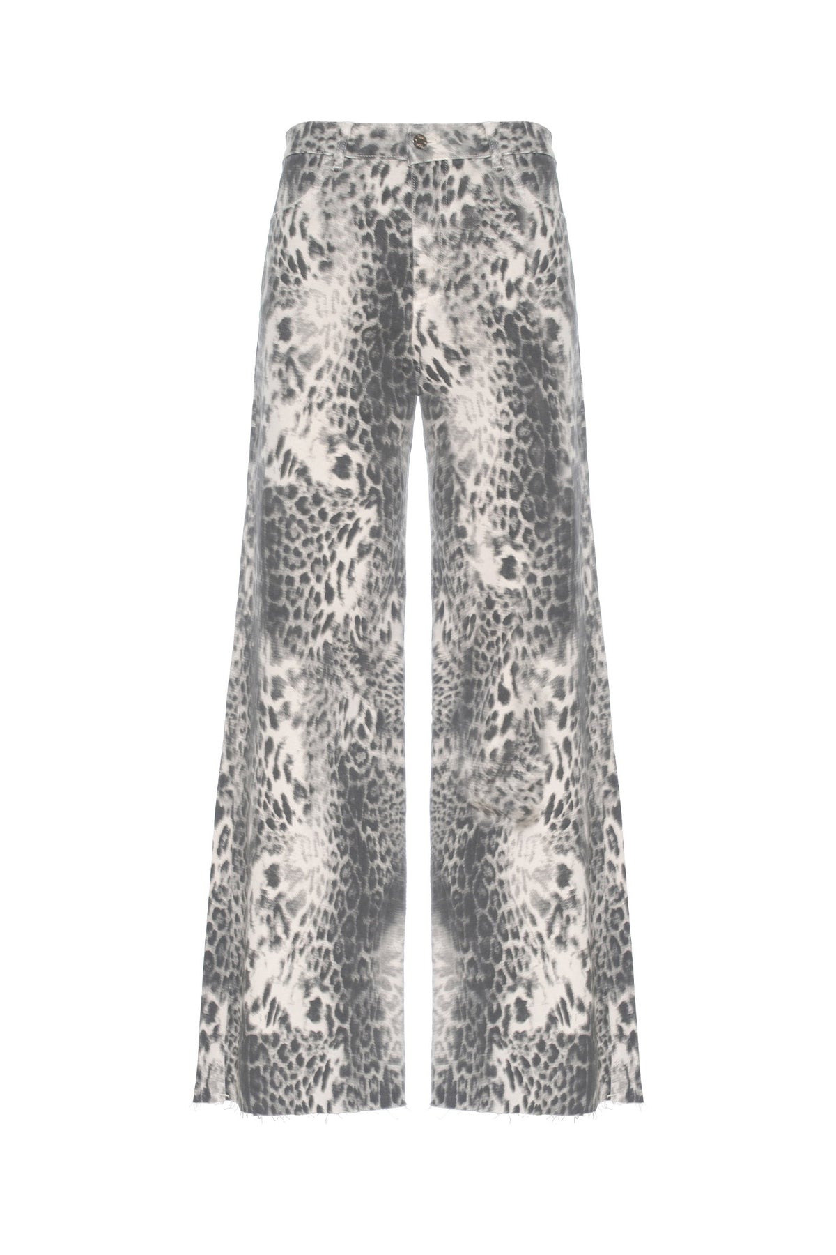 Jeans flare leopardato avena
