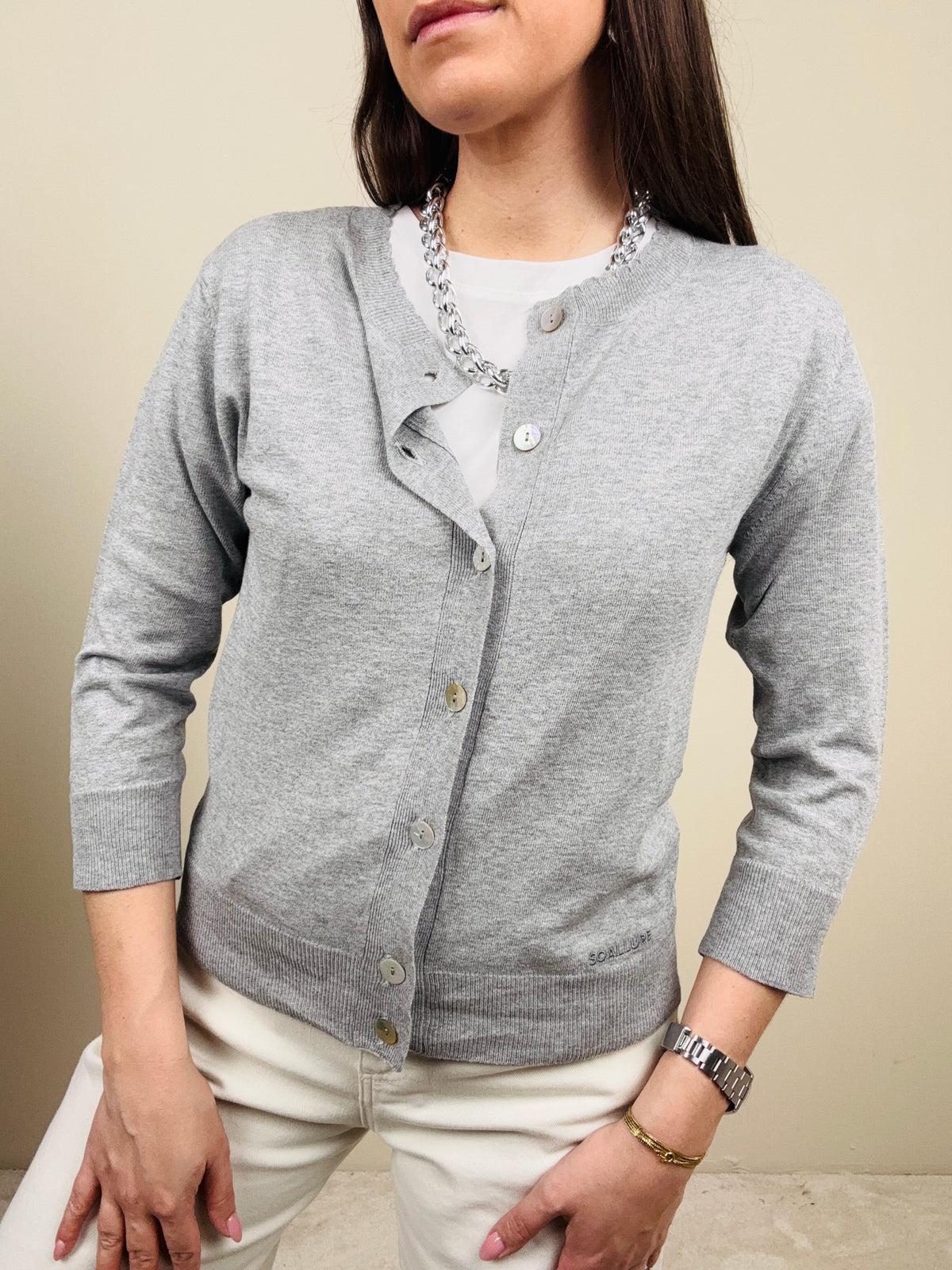 Golfino grigio perla