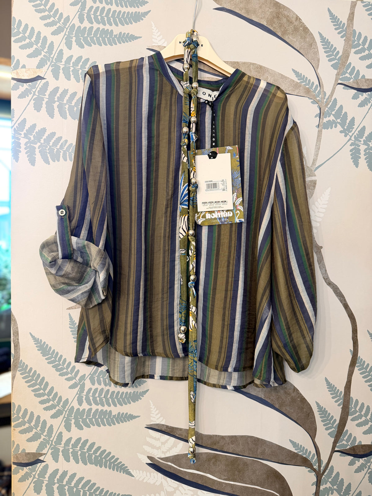 Camicia Nomad con riga verde