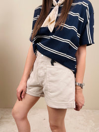 Short in denim sabbia