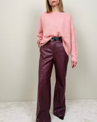 Pantalone palazzo ecopelle bordeaux