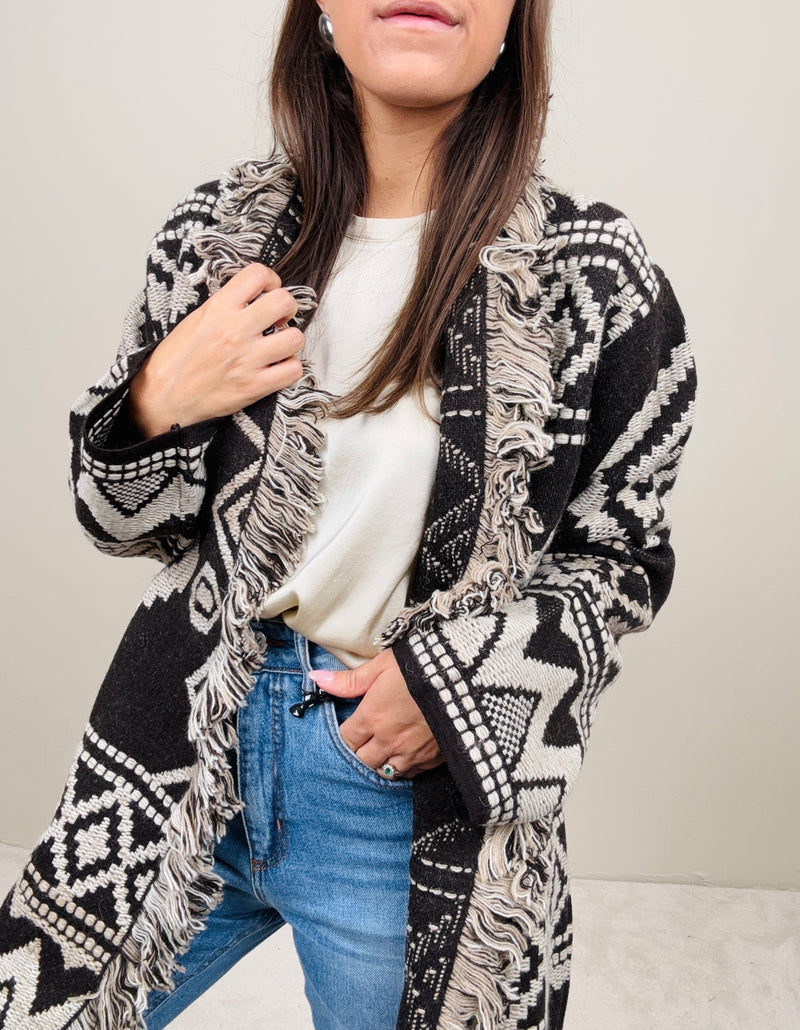 Cardigan etnico fondente
