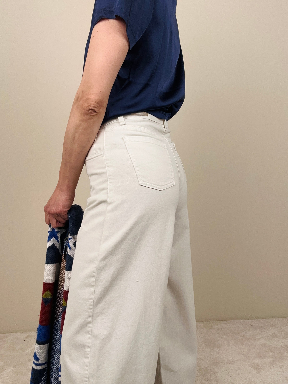 Pantalone in cotone burro