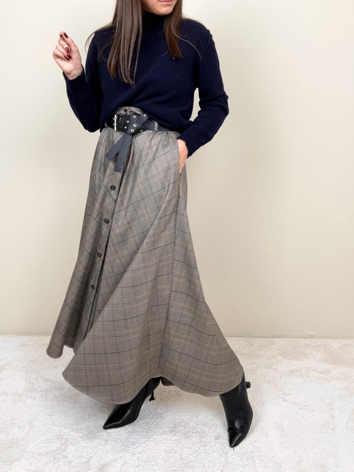 Gonna tartan grigio