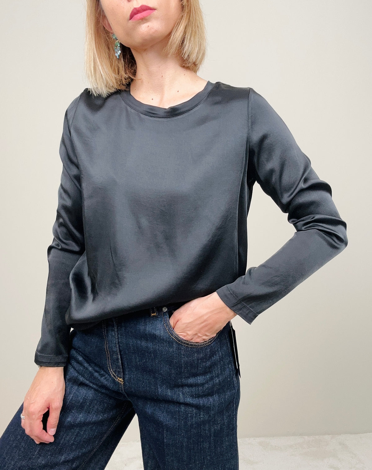 Camicia viscosa manica lunga (più colori)