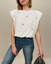Gilet in maglia con strass (più colori)