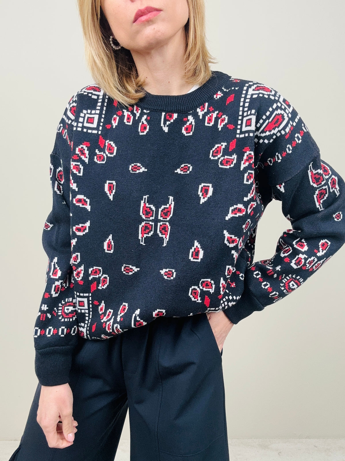 Maglioncino girocollo stampa bandana (più colori)