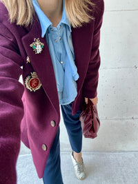 Giacca burgundy con patch&spille