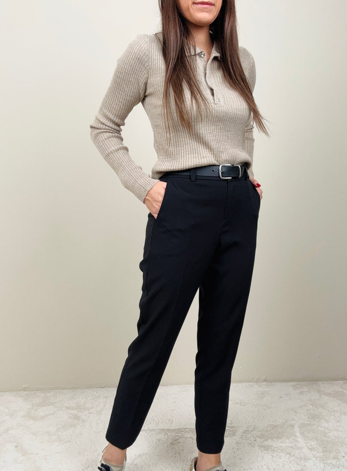 Pantalone nero con cintura