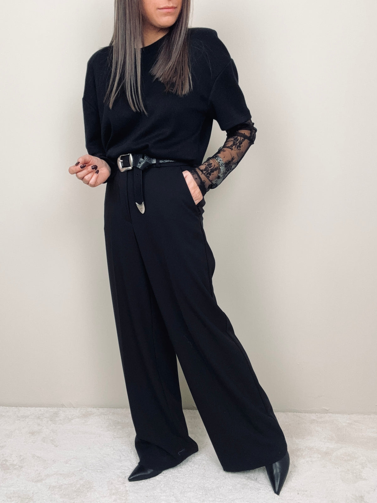 Pantalone palazzo nero