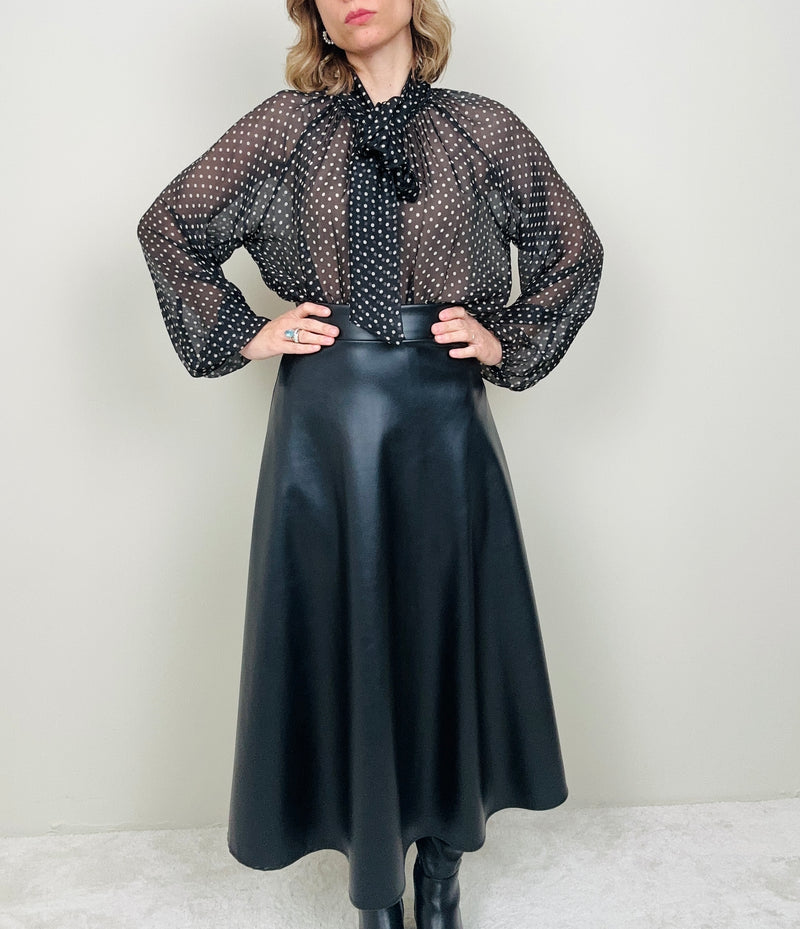 Gonna in ecopelle nera