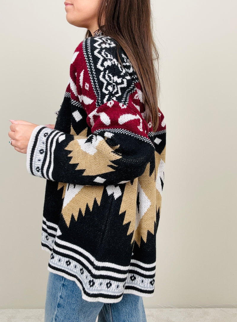 Cardigan fantasia etnica (più colori)