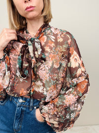 Camicia con fiocco cacao