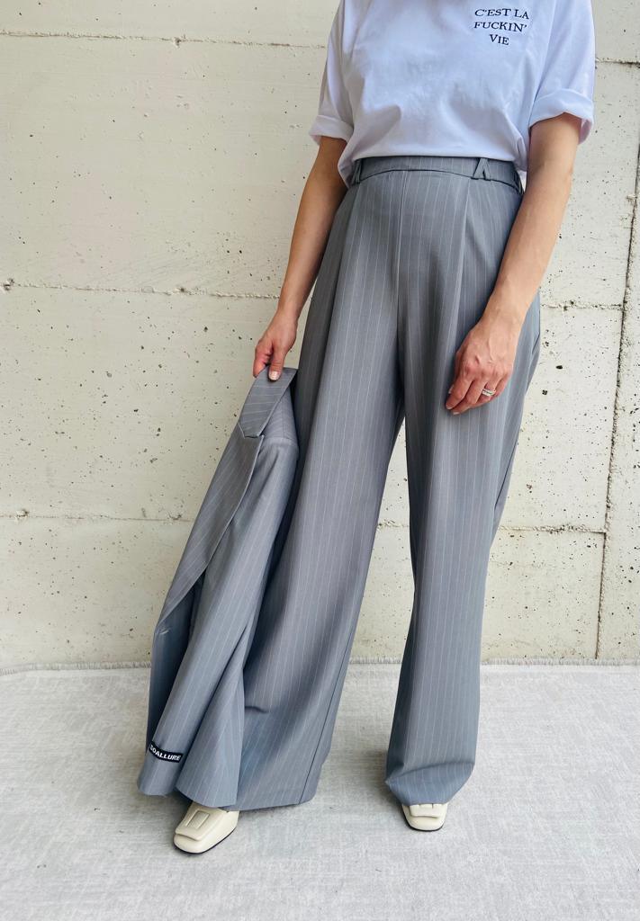 Pantalone gessato grey - GIULIA F.