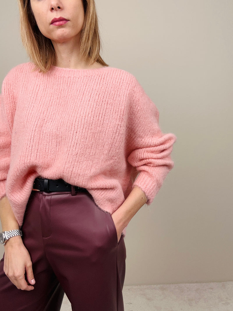 Maglione mohair rosa