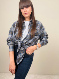 Camicia check militare/azzurra