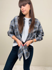 Camicia check militare/azzurra