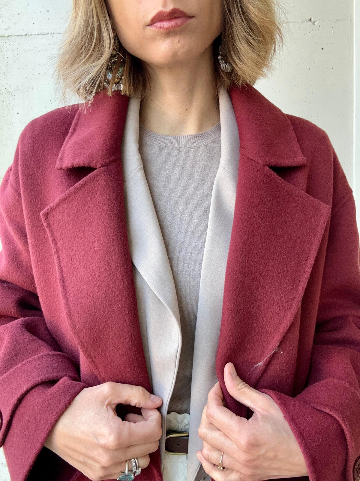 Cappotto burgundy 100% lana