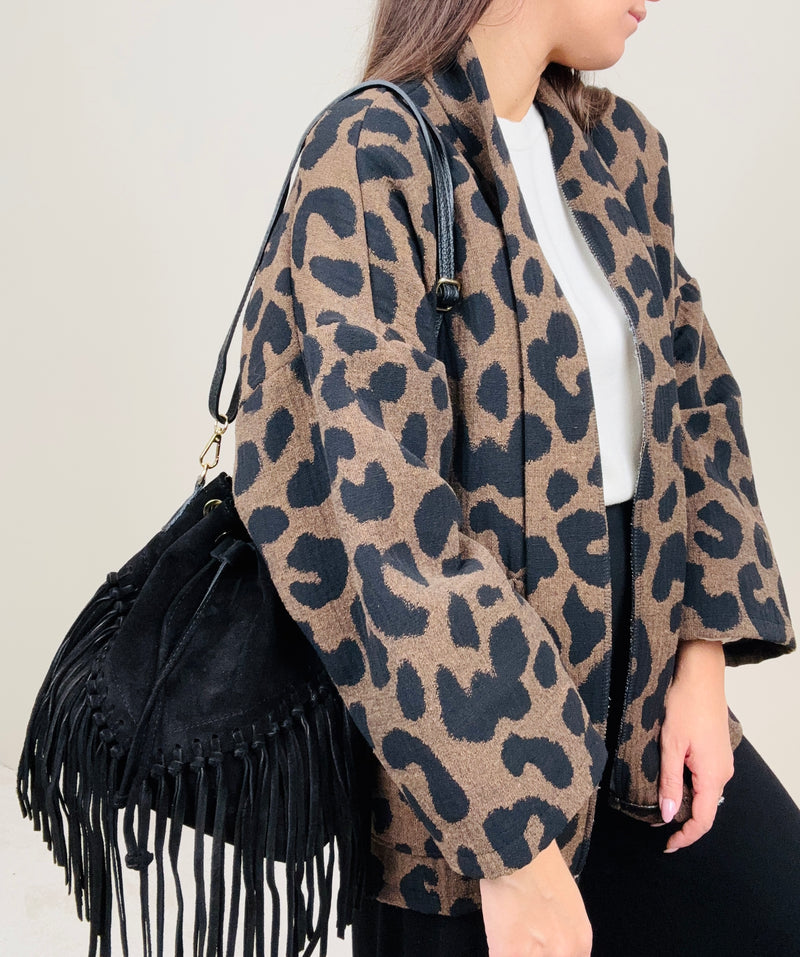 Kimono leopardato