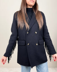 Cappottino nero con frange
