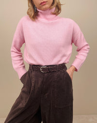 Maglione dolcevita rosa