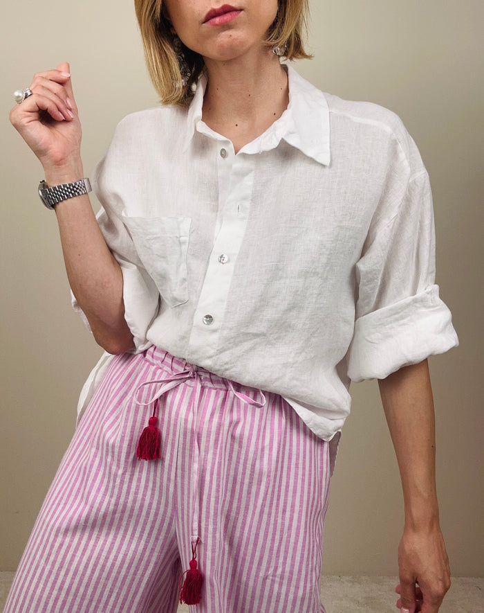 Camicia in lino bianca