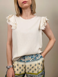 Blusa con manica sfrangiata (più colori)
