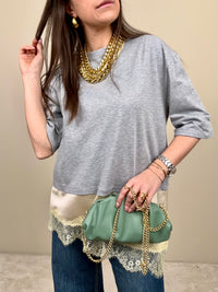 T-shirt con pizzo