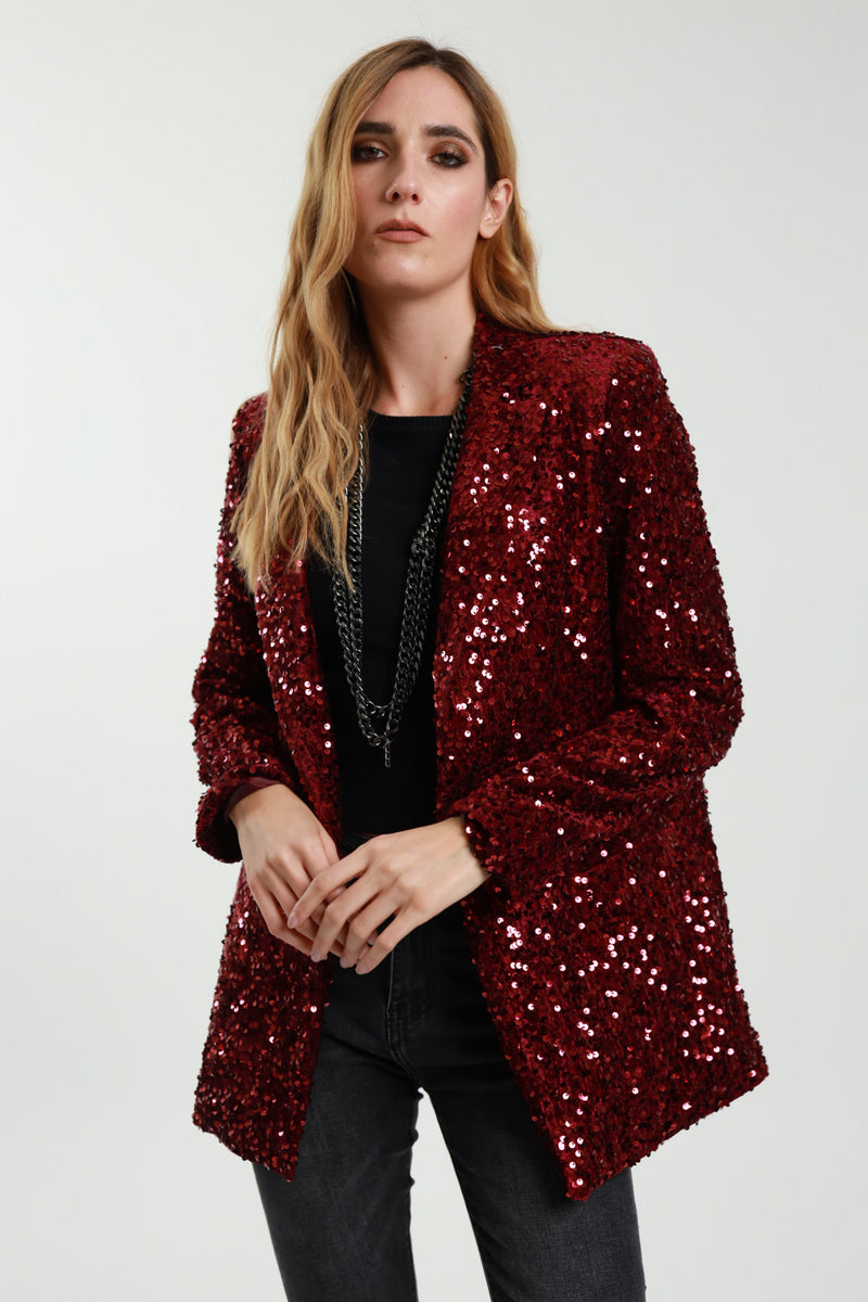 Giacca paillettes burgundy