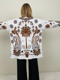 Cardigan palme tabacco