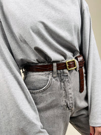 Cintura cognac stampa cocco
