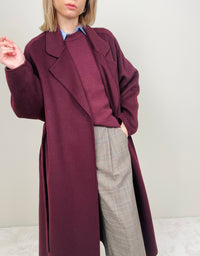 Cappotto bordeaux 100% lana